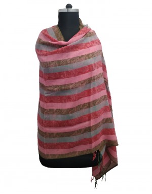 Multi stripes wool blend Stole Broad Stripes Purple
